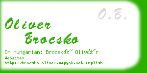 oliver brocsko business card